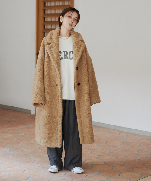 Rouge vif(ルージュヴィフ)の「ボアコート(その他アウター・レディース・ベージュ・38/36)」の2枚目の写真