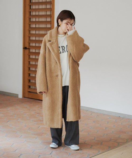 Rouge vif(ルージュヴィフ)の「ボアコート(その他アウター・レディース・ベージュ・38/36)」の4枚目の写真