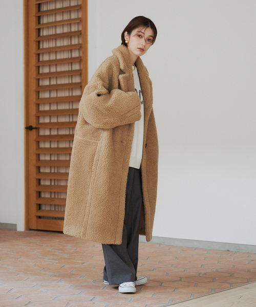 Rouge vif(ルージュヴィフ)の「ボアコート(その他アウター・レディース・ベージュ・38/36)」の5枚目の写真