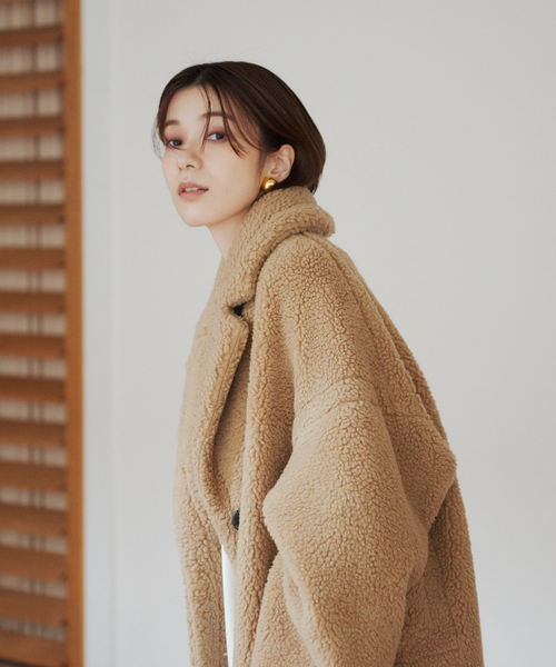 Rouge vif(ルージュヴィフ)の「ボアコート(その他アウター・レディース・ベージュ・38/36)」の6枚目の写真