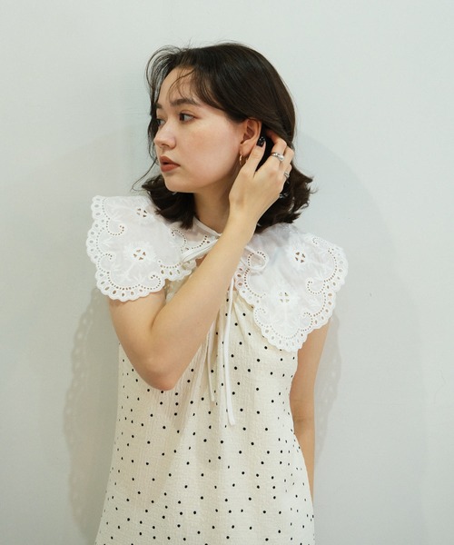 TINA:JOJUN(ティーナジョジュン)の「レース 付け衿 TINA:JOJUN(付け襟・レディース・ホワイト/ブラック・F)」の1枚目の写真