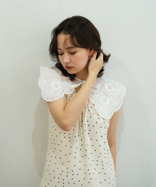 TINA:JOJUN(ティーナジョジュン)の「レース 付け衿 TINA:JOJUN(付け襟・レディース・ホワイト/ブラック・F)」の18枚目の写真