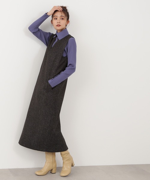 N.（N. Natural Beauty Basic）（エヌエヌナチュラルビューティーベーシック）の「◆ポロ襟ゴールドボタンリブニット（ニット/セーター・レディース・ナチュラル/ブルー/オレンジ・MEDIUM）」の8枚目の写真