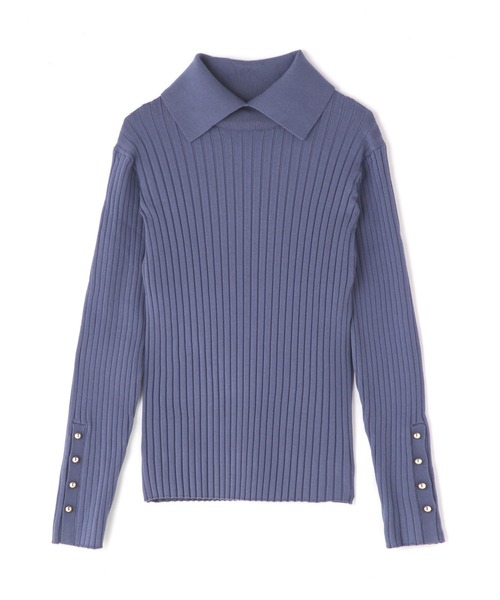 N.（N. Natural Beauty Basic）（エヌエヌナチュラルビューティーベーシック）の「◆ポロ襟ゴールドボタンリブニット（ニット/セーター・レディース・ナチュラル/ブルー/オレンジ・MEDIUM）」の15枚目の写真