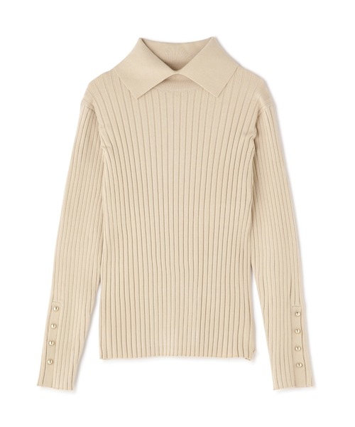 N.（N. Natural Beauty Basic）（エヌエヌナチュラルビューティーベーシック）の「◆ポロ襟ゴールドボタンリブニット（ニット/セーター・レディース・ナチュラル/ブルー/オレンジ・MEDIUM）」の17枚目の写真