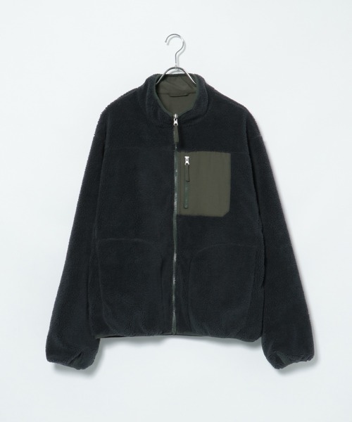 ikka（イッカ）の「【撥水／2WAY】リバーシブルボアフリースブルゾン（ブルゾン・メンズ・ホワイト/チャコールグレー/オリーブ/ベージュ・S/M/L/XL）」の10枚目の写真