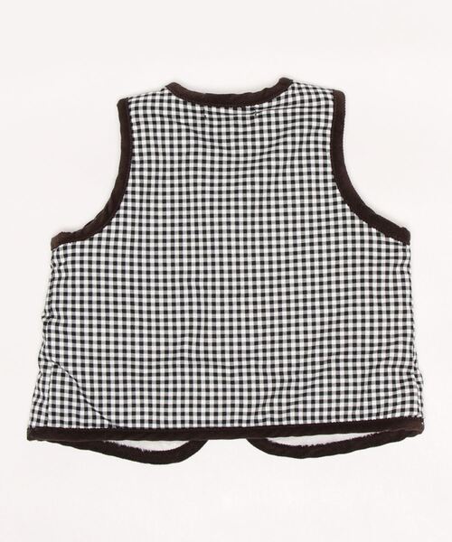 SLAP SLIP BABY（スラップスリップベビー）の「SLAPSLIPBABY/チェックくまワッペンボアベストベビー(70~80cm)（ベスト・キッズ・ブラック系その他/ベージュ系その他・ONESIZE）」の16枚目の写真