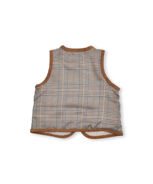 SLAP SLIP BABY（スラップスリップベビー）の「SLAPSLIPBABY/チェックくまワッペンボアベストベビー(70~80cm)（ベスト・キッズ・ブラック系その他/ベージュ系その他・ONESIZE）」の21枚目の写真