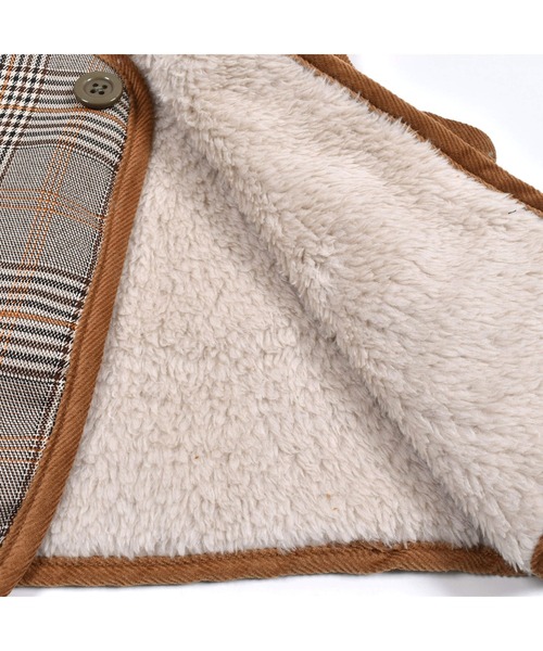 SLAP SLIP BABY（スラップスリップベビー）の「SLAPSLIPBABY/チェックくまワッペンボアベストベビー(70~80cm)（ベスト・キッズ・ブラック系その他/ベージュ系その他・ONESIZE）」の5枚目の写真