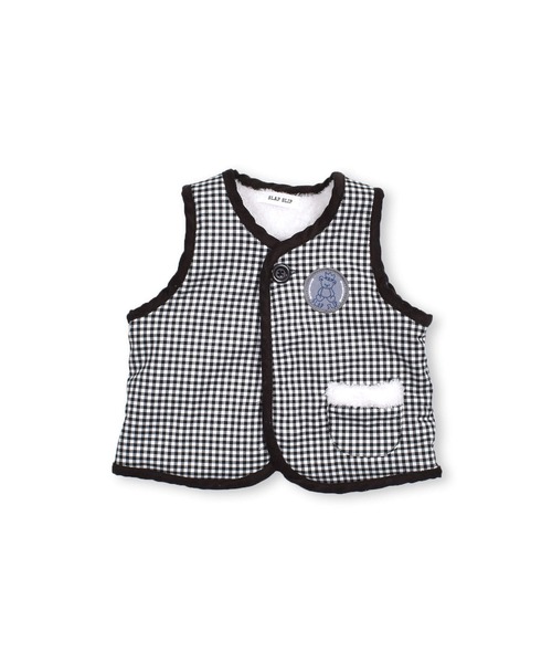 SLAP SLIP BABY（スラップスリップベビー）の「SLAPSLIPBABY/チェックくまワッペンボアベストベビー(70~80cm)（ベスト・キッズ・ブラック系その他/ベージュ系その他・ONESIZE）」の20枚目の写真