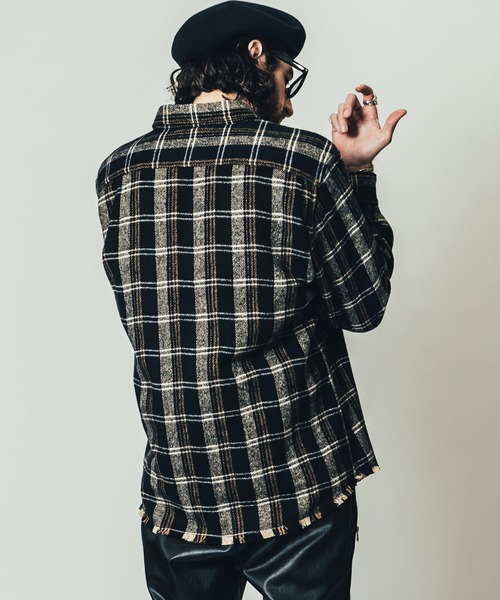 CRIMIE（クライミー）の「GRUNGE CHECK LONG SLEEVE SHIRT（シャツ/ブラウス・メンズ・ベージュ/ブラック・M/L/XL/S/XXL）」の15枚目の写真