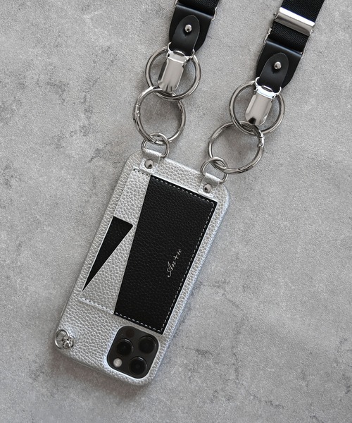 An+u（アンユー）の「バイカラー カードポケット スマホケース iPhone12 / iPhone12pro（スマホケース/カバー・レディース・ラベンダー/ブラック×ゴールド/ブラック×シルバー/ピンク/ブラック/シルバー/イエロー・ONE SIZE）」の3枚目の写真