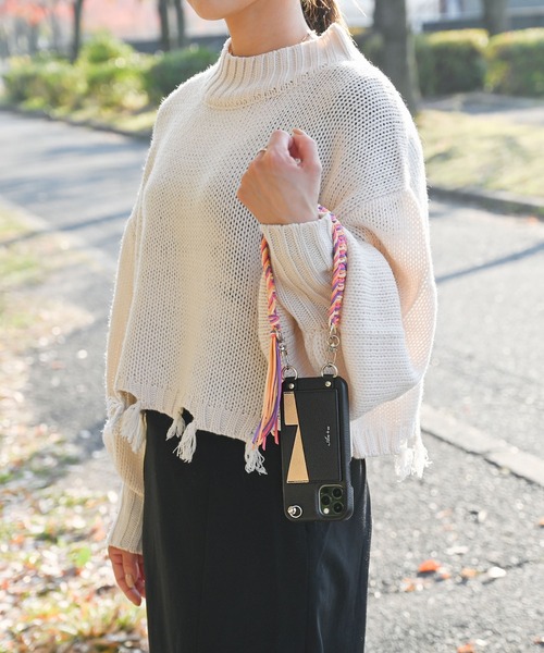 An+u（アンユー）の「バイカラー カードポケット スマホケース iPhone12 / iPhone12pro（スマホケース/カバー・レディース・ラベンダー/ブラック×ゴールド/ブラック×シルバー/ピンク/ブラック/シルバー/イエロー・ONE SIZE）」の12枚目の写真