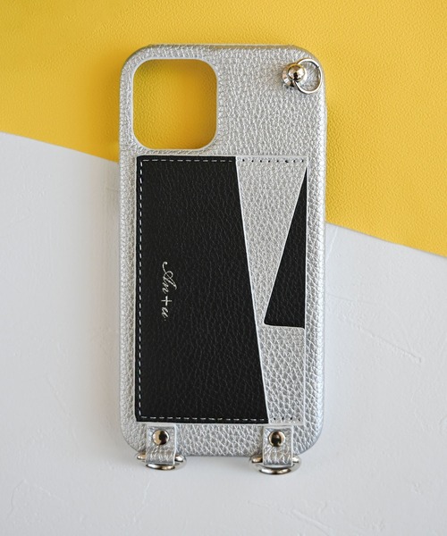 An+u（アンユー）の「バイカラー カードポケット スマホケース iPhone12 / iPhone12pro（スマホケース/カバー・レディース・ラベンダー/ブラック×ゴールド/ブラック×シルバー/ピンク/ブラック/シルバー/イエロー・ONE SIZE）」の8枚目の写真