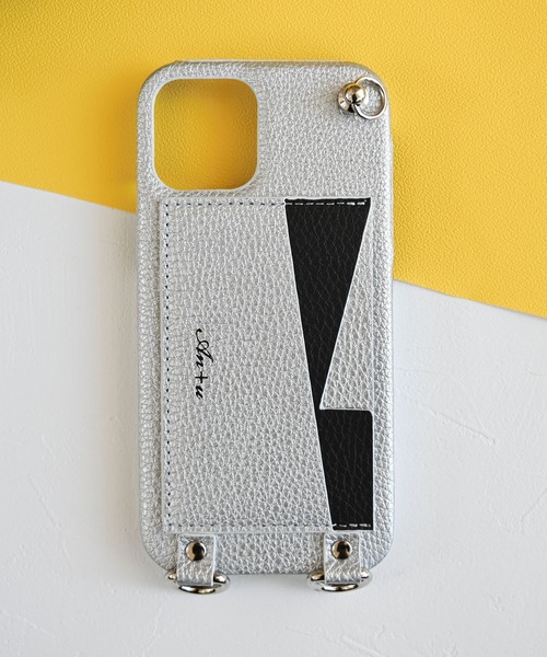 An+u（アンユー）の「バイカラー カードポケット スマホケース iPhone12 / iPhone12pro（スマホケース/カバー・レディース・ラベンダー/ブラック×ゴールド/ブラック×シルバー/ピンク/ブラック/シルバー/イエロー・ONE SIZE）」の9枚目の写真