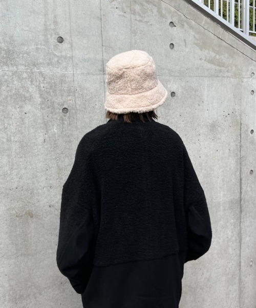 COLOR TOKYO ACCESSORIES（カラートウキョウアクセサリー）の「ファジーバケットハット（ハット・レディース・ベージュ/ブラック・FREE）」の8枚目の写真