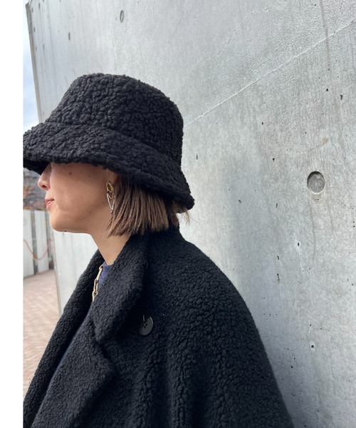 COLOR TOKYO ACCESSORIES（カラートウキョウアクセサリー）の「ファジーバケットハット（ハット・レディース・ベージュ/ブラック・FREE）」の18枚目の写真