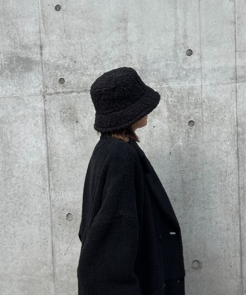 COLOR TOKYO ACCESSORIES（カラートウキョウアクセサリー）の「ファジーバケットハット（ハット・レディース・ベージュ/ブラック・FREE）」の19枚目の写真