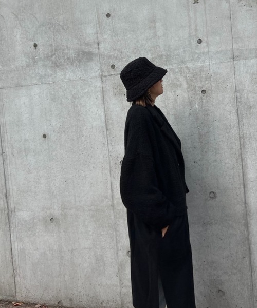 COLOR TOKYO ACCESSORIES（カラートウキョウアクセサリー）の「ファジーバケットハット（ハット・レディース・ベージュ/ブラック・FREE）」の20枚目の写真