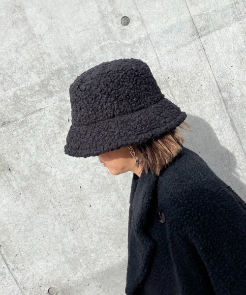 COLOR TOKYO ACCESSORIES（カラートウキョウアクセサリー）の「ファジーバケットハット（ハット・レディース・ベージュ/ブラック・FREE）」の12枚目の写真