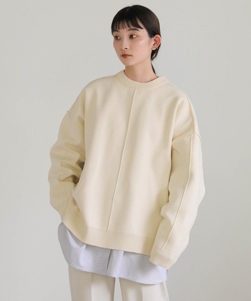 select MOCA（セレクトモカ）の「リンキングスウェットライクプルオーバー（Tシャツ/カットソー・レディース・アイボリー/ブラック/オレンジ・FREE）」の19枚目の写真