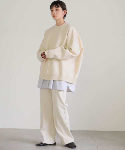 select MOCA（セレクトモカ）の「リンキングスウェットライクプルオーバー（Tシャツ/カットソー・レディース・アイボリー/ブラック/オレンジ・FREE）」の21枚目の写真