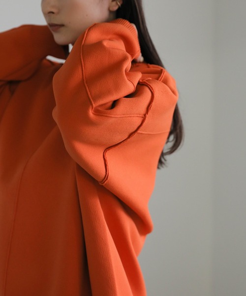 select MOCA（セレクトモカ）の「リンキングスウェットライクプルオーバー（Tシャツ/カットソー・レディース・アイボリー/ブラック/オレンジ・FREE）」の14枚目の写真