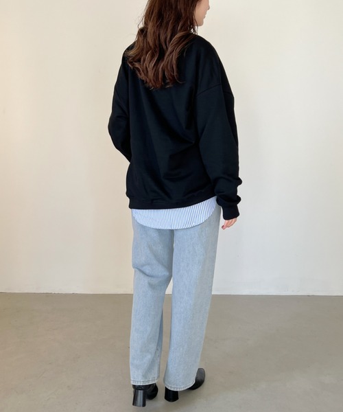 CLEA(クレア)の「【全6色/カラバリ豊富】オーバーサイズカラースウェット(スウェット・レディース・オレンジ/ホワイト/グリーン/ピンクベージュ/ブラック/ブルー・M)」の18枚目の写真