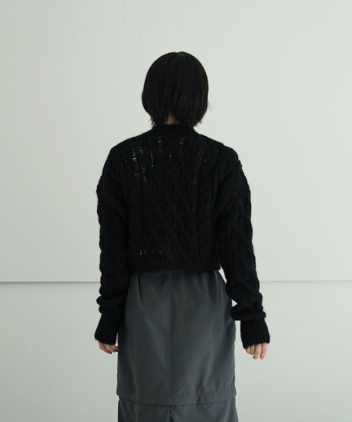 ALLEGE（アレッジ）の「ALLEGE Mohair Short C/D（カーディガン/ボレロ・レディース・グレー・1）」の3枚目の写真