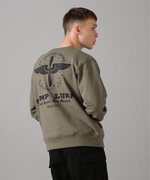 AVIREX（アヴィレックス）の「CREW NECK SWEAT CAMP LUNA /クルーネック スウェット キャンプ ルナ / AVIREX / アヴィレックス（スウェット・メンズ・その他5/オレンジ/オリーブ系/ネイビー・L/XL/M/2XL）」の2枚目の写真