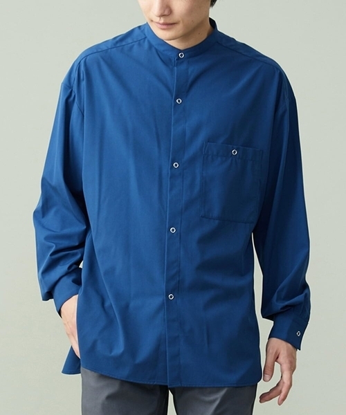 a.v.v(アーヴェヴェ)の「リングドットBIGシャツ(シャツ/ブラウス・メンズ・ブルー/ライトブルー・48/46)」の1枚目の写真