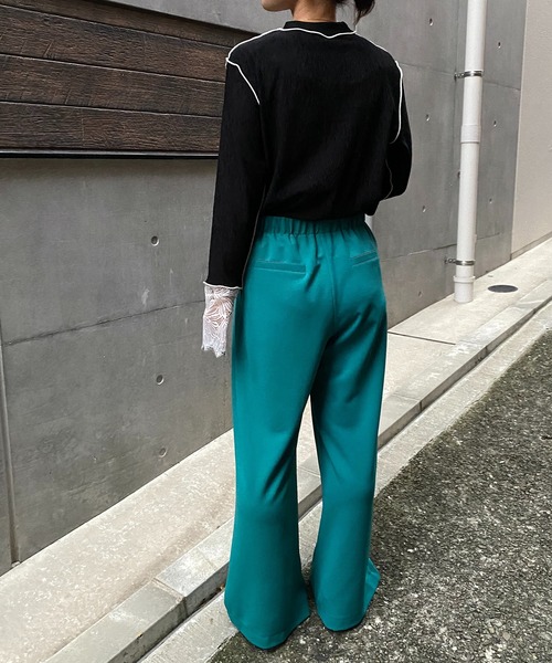 LHELBIE(レルビエ)の「カフスレースメロートップス(Tシャツ/カットソー・レディース・ライトピンク/ブラック/グリーン/アイボリー・M)」の19枚目の写真