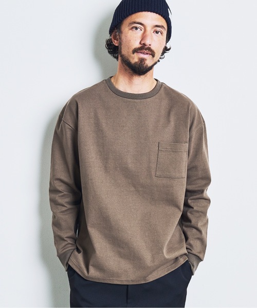 Magine（マージン）の「CTN HEAVY WEIGHT C/N L/S:ヘビーコットン クルーネック ロングスリーブ 23SS（Tシャツ/カットソー・メンズ・チャコールグレー/ブラック/カーキ/ホワイト・44/46/48）」の4枚目の写真