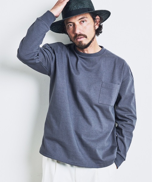 Magine（マージン）の「CTN HEAVY WEIGHT C/N L/S:ヘビーコットン クルーネック ロングスリーブ 23SS（Tシャツ/カットソー・メンズ・チャコールグレー/ブラック/カーキ/ホワイト・44/46/48）」の3枚目の写真