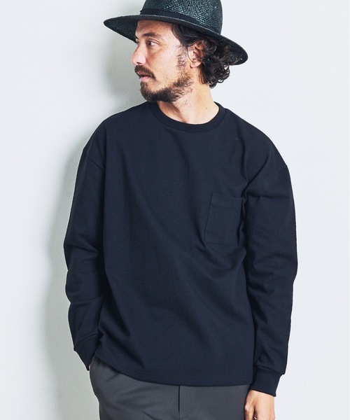Magine（マージン）の「CTN HEAVY WEIGHT C/N L/S:ヘビーコットン クルーネック ロングスリーブ 23SS（Tシャツ/カットソー・メンズ・チャコールグレー/ブラック/カーキ/ホワイト・44/46/48）」の2枚目の写真