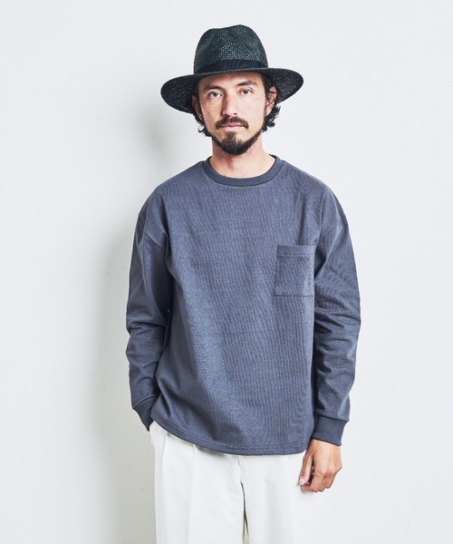 Magine（マージン）の「CTN HEAVY WEIGHT C/N L/S:ヘビーコットン クルーネック ロングスリーブ 23SS（Tシャツ/カットソー・メンズ・チャコールグレー/ブラック/カーキ/ホワイト・44/46/48）」の5枚目の写真