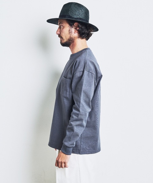 Magine（マージン）の「CTN HEAVY WEIGHT C/N L/S:ヘビーコットン クルーネック ロングスリーブ 23SS（Tシャツ/カットソー・メンズ・チャコールグレー/ブラック/カーキ/ホワイト・44/46/48）」の6枚目の写真