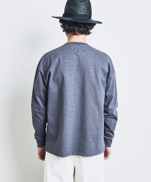 Magine（マージン）の「CTN HEAVY WEIGHT C/N L/S:ヘビーコットン クルーネック ロングスリーブ 23SS（Tシャツ/カットソー・メンズ・チャコールグレー/ブラック/カーキ/ホワイト・44/46/48）」の7枚目の写真