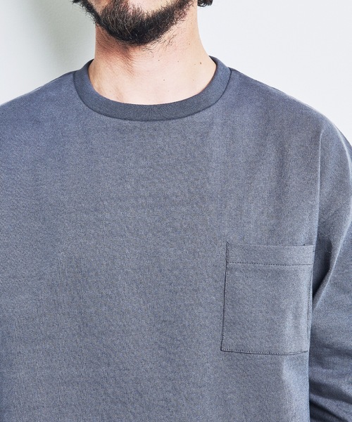 Magine（マージン）の「CTN HEAVY WEIGHT C/N L/S:ヘビーコットン クルーネック ロングスリーブ 23SS（Tシャツ/カットソー・メンズ・チャコールグレー/ブラック/カーキ/ホワイト・44/46/48）」の10枚目の写真