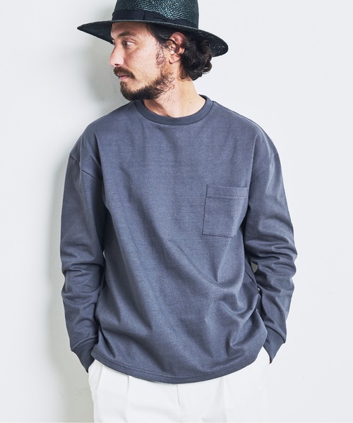 Magine（マージン）の「CTN HEAVY WEIGHT C/N L/S:ヘビーコットン クルーネック ロングスリーブ 23SS（Tシャツ/カットソー・メンズ・チャコールグレー/ブラック/カーキ/ホワイト・44/46/48）」の20枚目の写真