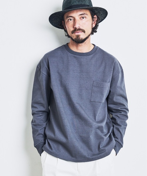 Magine（マージン）の「CTN HEAVY WEIGHT C/N L/S:ヘビーコットン クルーネック ロングスリーブ 23SS（Tシャツ/カットソー・メンズ・チャコールグレー/ブラック/カーキ/ホワイト・44/46/48）」の21枚目の写真