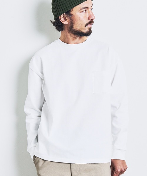 Magine（マージン）の「CTN HEAVY WEIGHT C/N L/S:ヘビーコットン クルーネック ロングスリーブ 23SS（Tシャツ/カットソー・メンズ・チャコールグレー/ブラック/カーキ/ホワイト・44/46/48）」の14枚目の写真