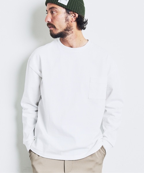 Magine（マージン）の「CTN HEAVY WEIGHT C/N L/S:ヘビーコットン クルーネック ロングスリーブ 23SS（Tシャツ/カットソー・メンズ・チャコールグレー/ブラック/カーキ/ホワイト・44/46/48）」の15枚目の写真