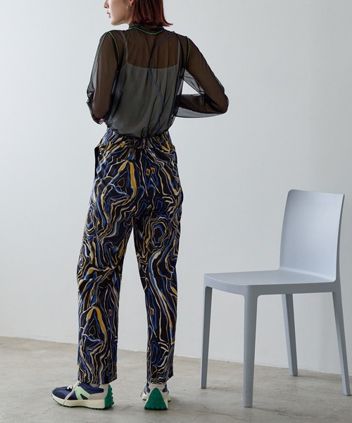 miette(ミエット)の「プリントストレートパンツ(その他パンツ・レディース・ブラック/ベージュ/ライトベージュ・FREE)」の8枚目の写真