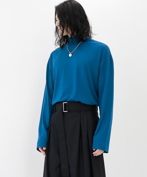 minsobi(ミンソビ)の「ハイネック長袖Tシャツ ベーシック ロンT(Tシャツ/カットソー・メンズ・ブラック/オリーブ/ブルー/アイボリー/ダークグレー/キャメル/Wine・FREE)」の5枚目の写真