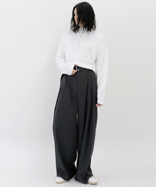 minsobi(ミンソビ)の「ハイネック長袖Tシャツ ベーシック ロンT(Tシャツ/カットソー・メンズ・ブラック/オリーブ/ブルー/アイボリー/ダークグレー/キャメル/Wine・FREE)」の8枚目の写真