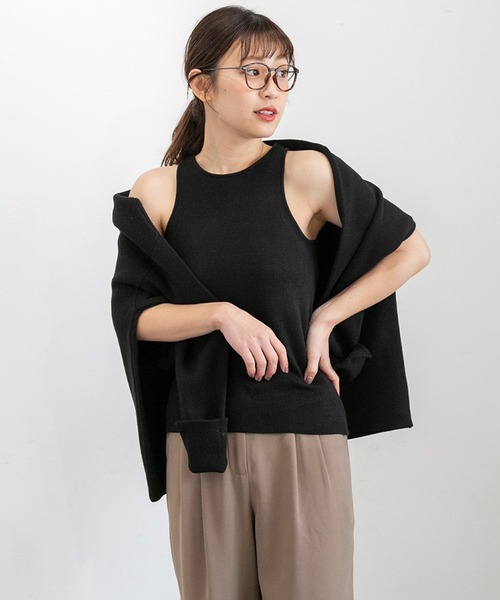 PICHI(ピイチ)の「VネックニットSET(ニット/セーター・レディース・ブラック/モカ・FREE)」の8枚目の写真