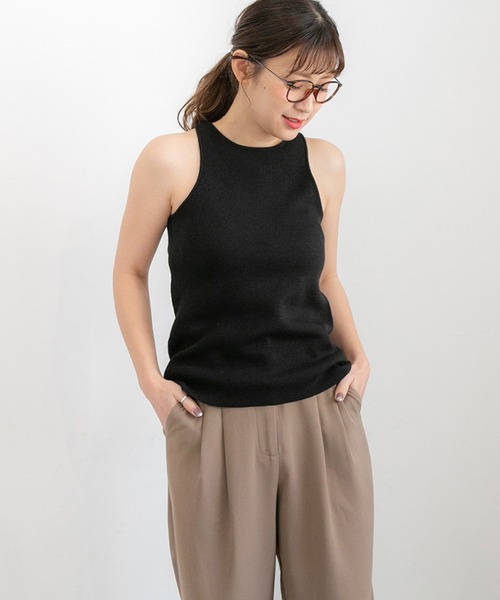 PICHI(ピイチ)の「VネックニットSET(ニット/セーター・レディース・ブラック/モカ・FREE)」の9枚目の写真