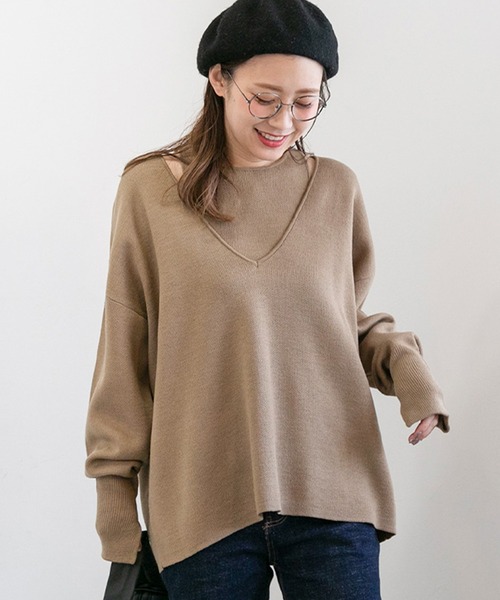 PICHI(ピイチ)の「VネックニットSET(ニット/セーター・レディース・ブラック/モカ・FREE)」の12枚目の写真