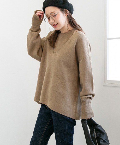 PICHI(ピイチ)の「VネックニットSET(ニット/セーター・レディース・ブラック/モカ・FREE)」の14枚目の写真